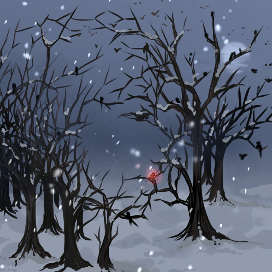 B站下雪の夜晚
