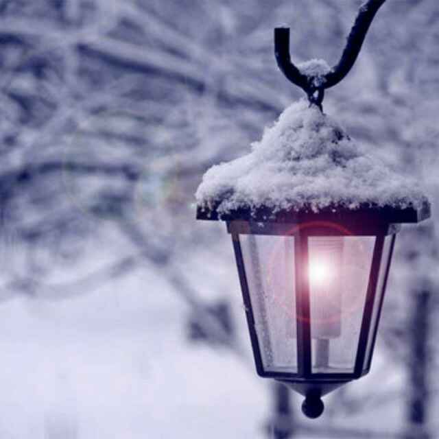 雪中的灯