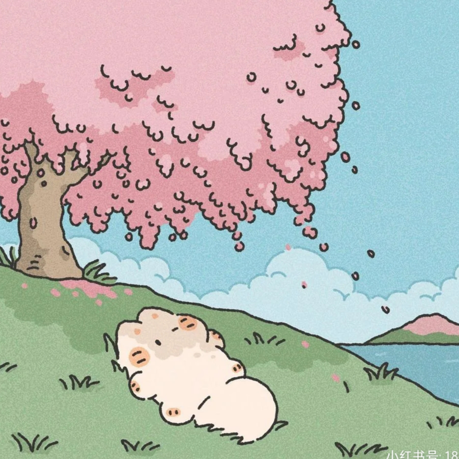 樱花树下的猫