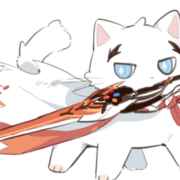 白色燃燃猫